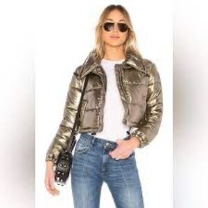Lovers + Friends Sugar Cropped Puffer Jacket Women's Size XS